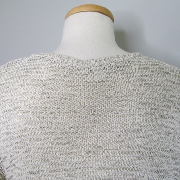 J. Jill Cotton Blend Sweater 3/4 Sleeve Scoop Neck Open Knit Beach Tunic XL - Picture 6 of 9